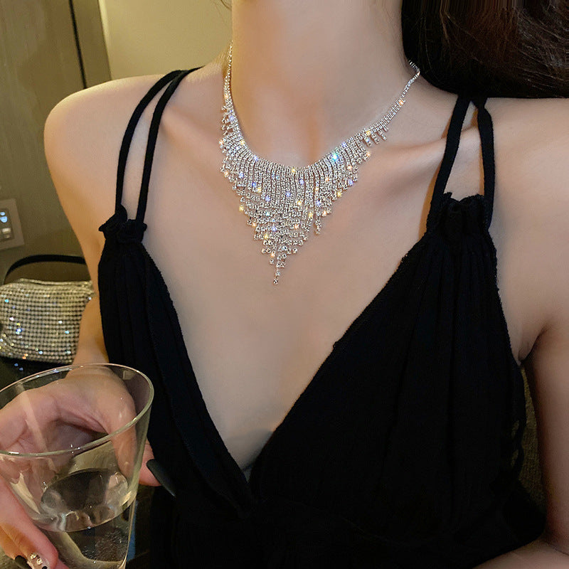 Fashion Grandeur Personality Trendy Necklace Spring New Diamond Tassel Necklace