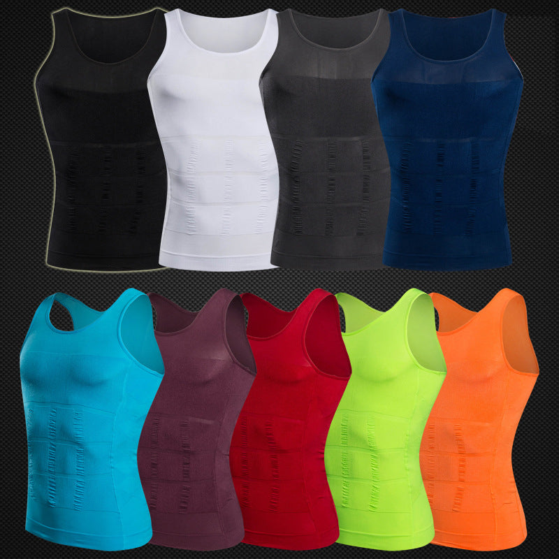 Enhanced 70D High Density Men Receiving Belly Gather Beer Belly Belly Bodysuit Vest